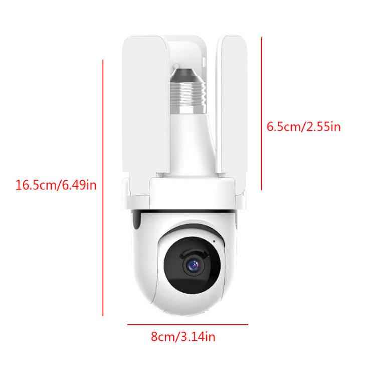 3MP HD Smart Three-Blade Fan Light Bulb Style Wireless WiFi Surveillance Camera, Specification:2.4GHz(White)