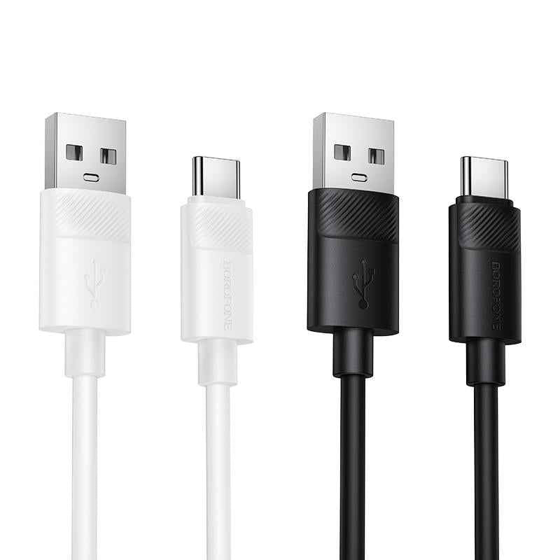 Uniqbuy For Borofone BX123 Leya 3A USB to Type-C Silicone Charging Cable, Length: 1m(Black)