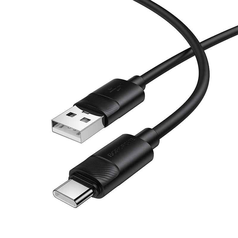 Uniqbuy For Borofone BX123 Leya 3A USB to Type-C Silicone Charging Cable, Length: 1m(Black)