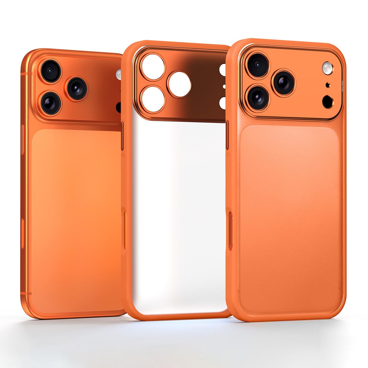Compatible with iPhone 18 Pro SULADA TransCompatible withms Into 17 Pro Semi-Transparent Matte Shockproof Phone Case - Orange