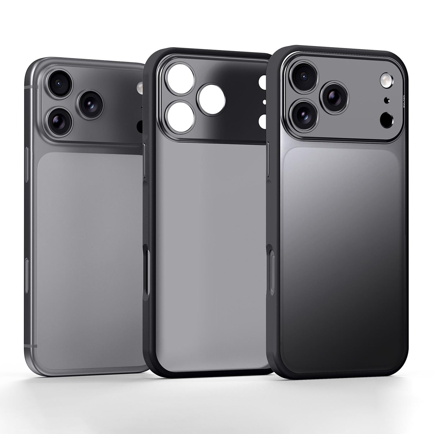 Compatible with iPhone 18 Pro SULADA TransCompatible withms Into 17 Pro Semi-Transparent Matte Shockproof Phone Case - Black