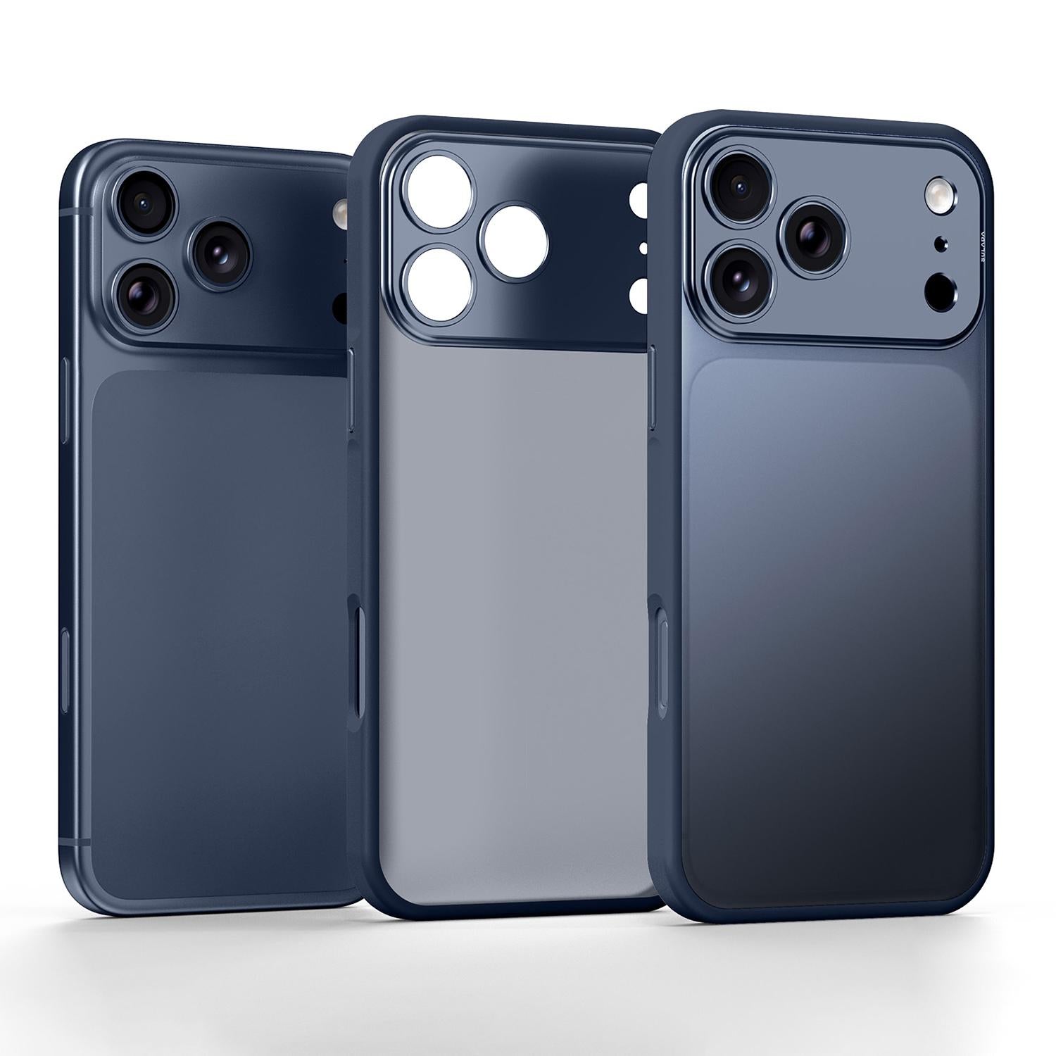 Compatible with iPhone 18 Pro SULADA TransCompatible withms Into 17 Pro Semi-Transparent Matte Shockproof Phone Case - Blue