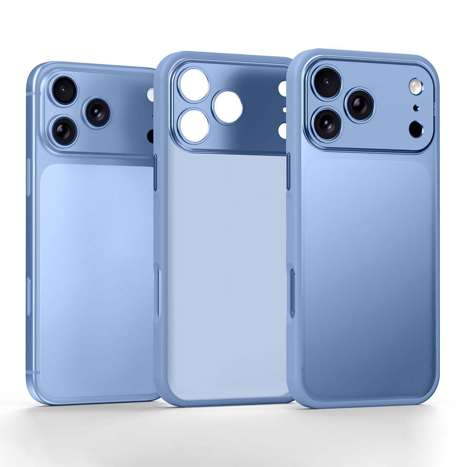 Compatible with iPhone 18 Pro SULADA TransCompatible withms Into 17 Pro Semi-Transparent Matte Shockproof Phone Case - Sky Blue