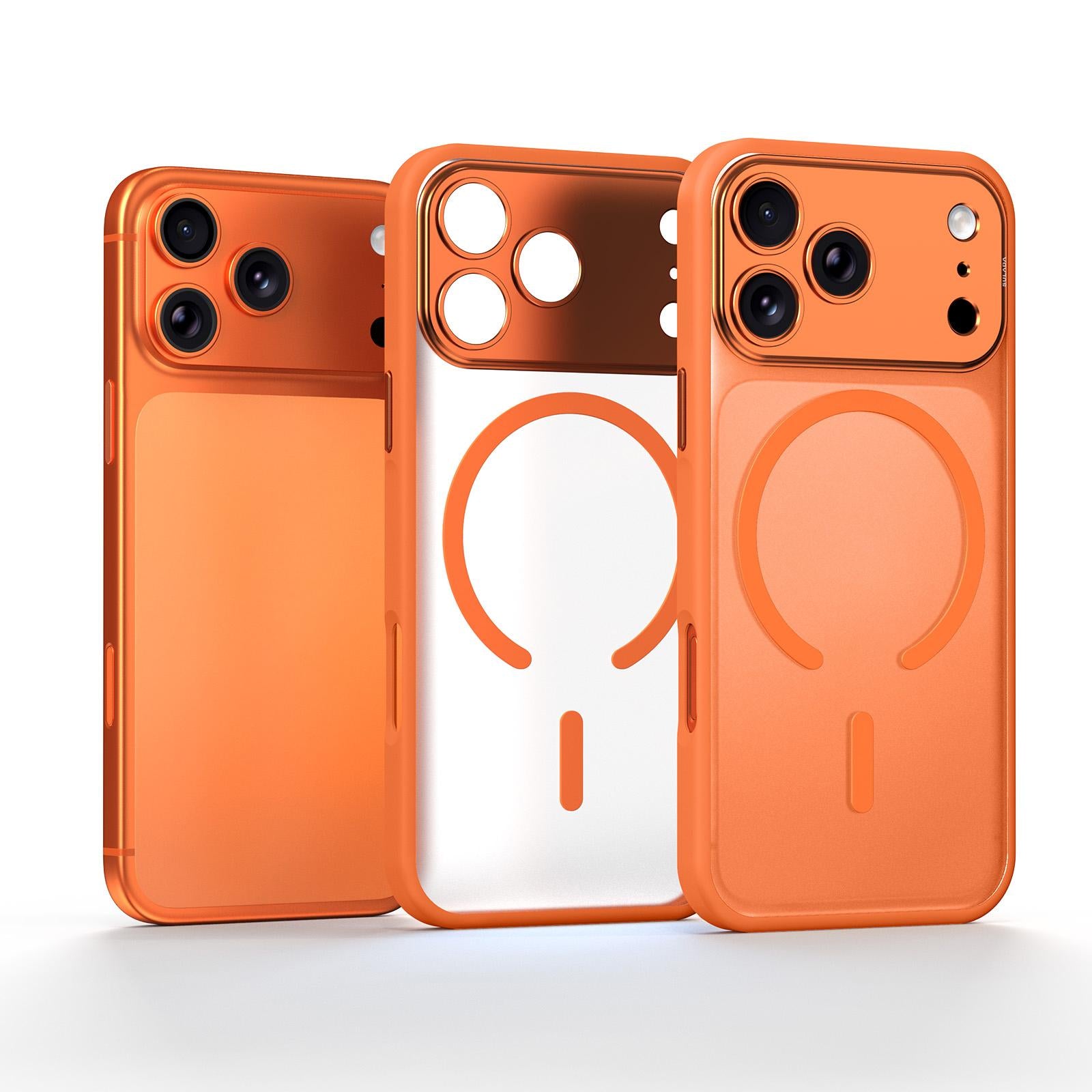 Compatible with iPhone 18 Pro SULADA TransCompatible withms Into 17 Pro Semi-Transparent Matte Magnetic Phone Case - Orange