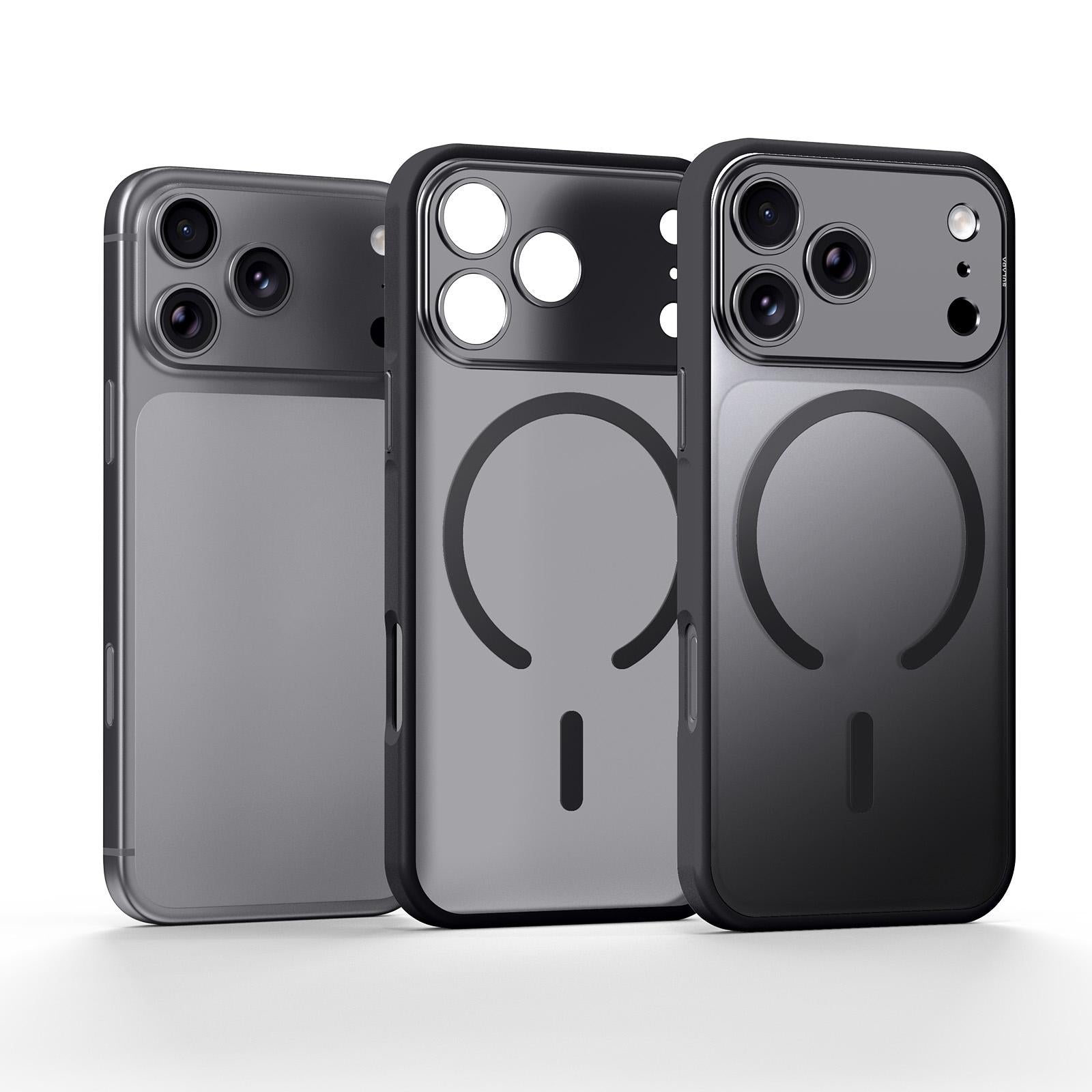 Compatible with iPhone 18 Pro SULADA TransCompatible withms Into 17 Pro Semi-Transparent Matte Magnetic Phone Case - Black