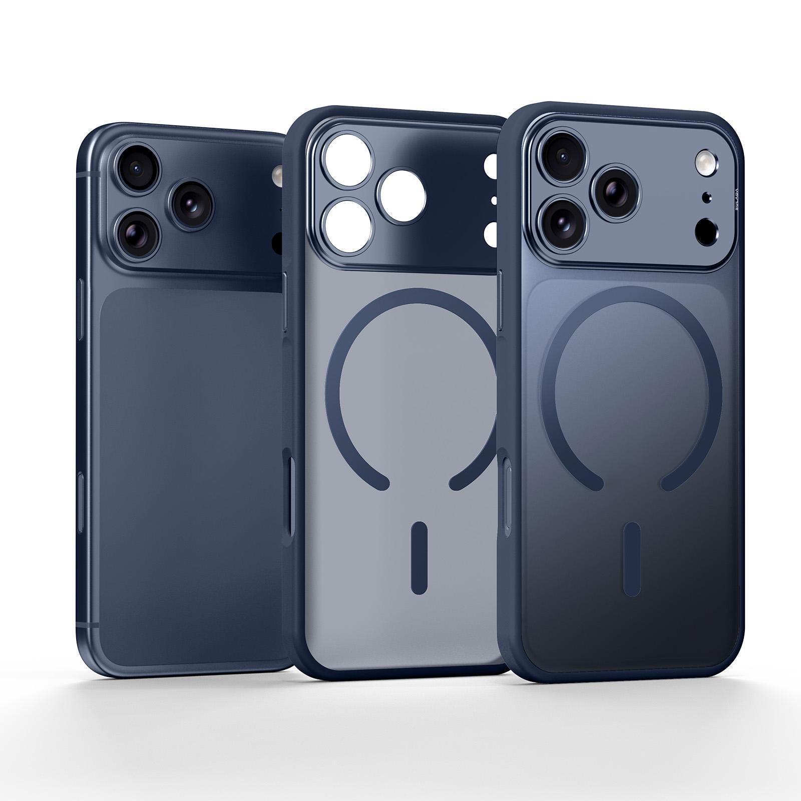 Compatible with iPhone 18 Pro SULADA TransCompatible withms Into 17 Pro Semi-Transparent Matte Magnetic Phone Case - Blue