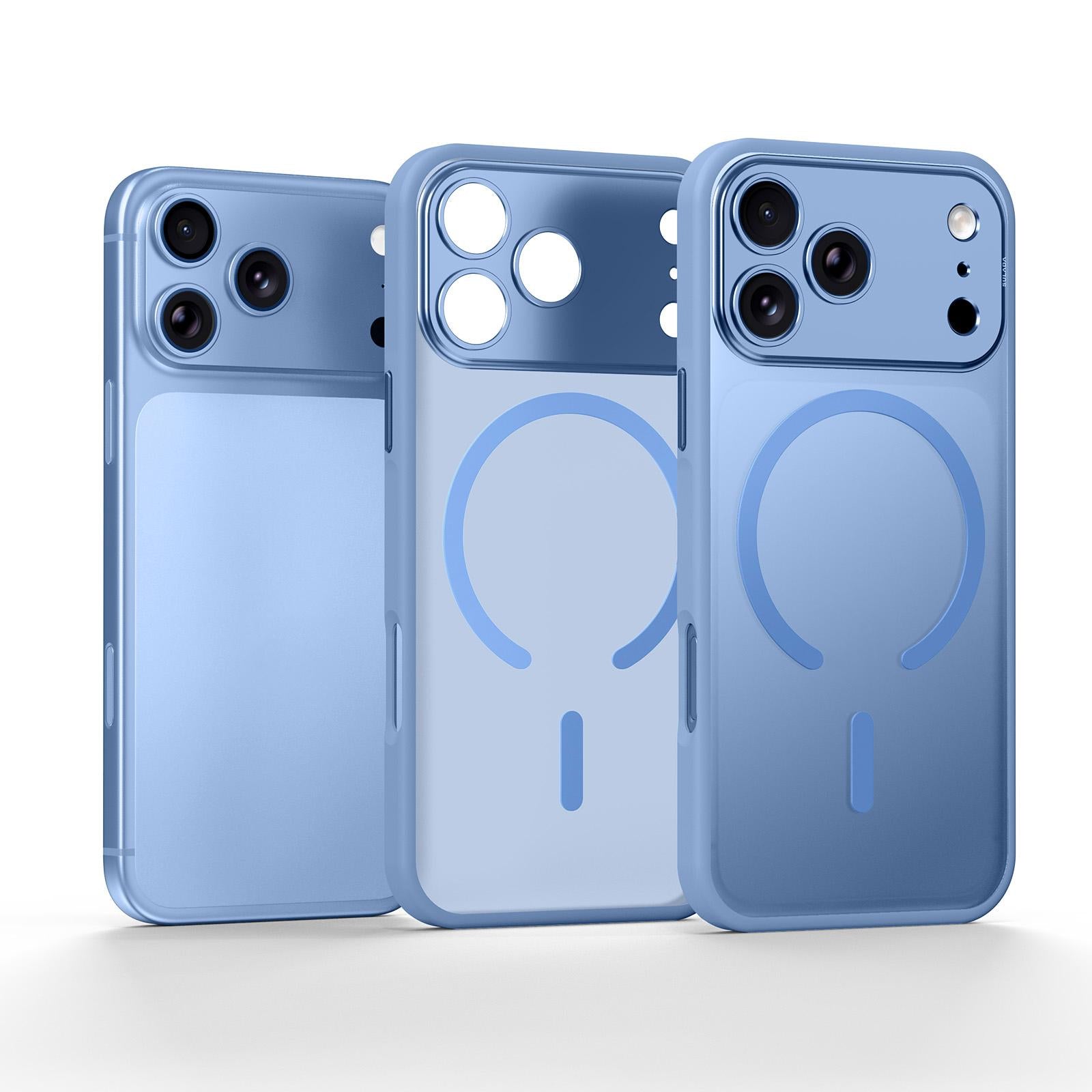 Compatible with iPhone 18 Pro SULADA TransCompatible withms Into 17 Pro Semi-Transparent Matte Magnetic Phone Case - Sky Blue