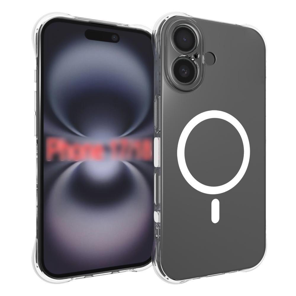 Compatible with iPhone 18 Shockproof Non-slip Magnetic TPU Phone Case - Transparent