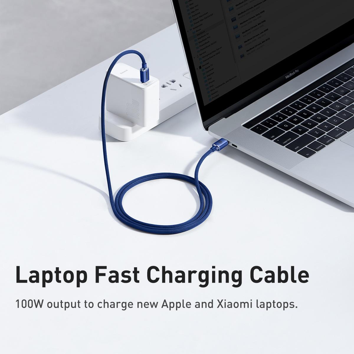 Baseus Crystal Shine Series Fast Charging Cable Type-C to Type-C 100W Cable, Length:1.2m(Blue)