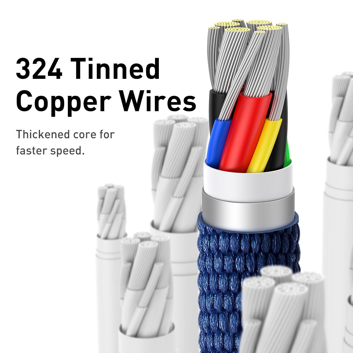Baseus Crystal Shine Series Fast Charging Cable Type-C to Type-C 100W Cable, Length:1.2m(Blue)