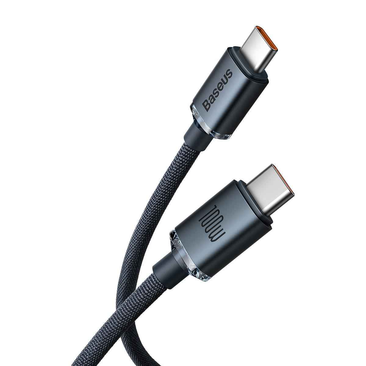 Uniqbuy For Baseus Crystal Shine Series Fast Charging Cable Type-C to Type-C 100W Cable, Length:2m(Black)