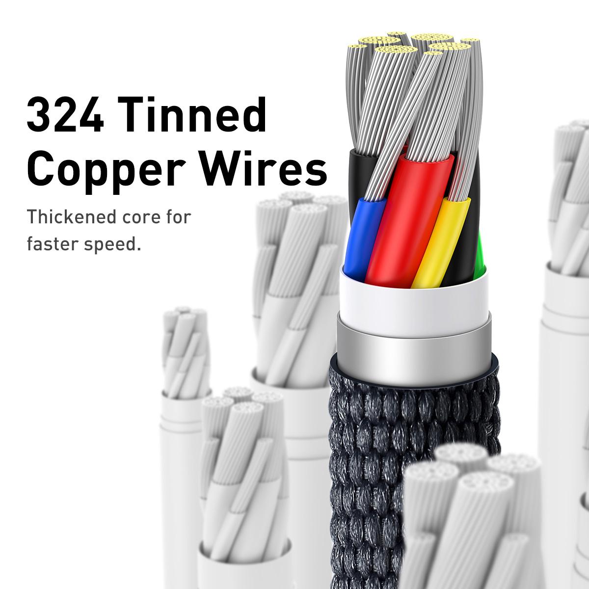 Baseus Crystal Shine Series Fast Charging Cable Type-C to Type-C 100W Cable, Length:2m(Black)