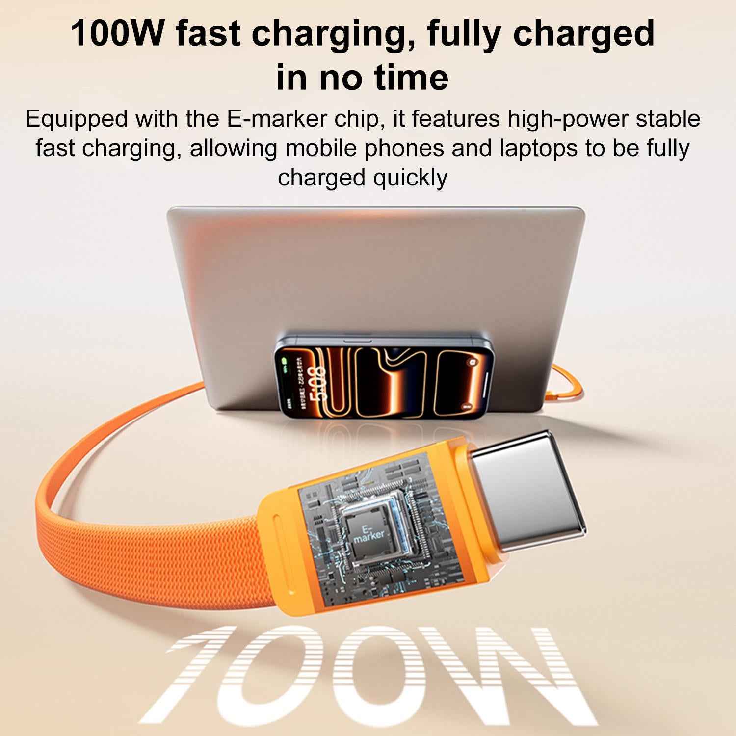 Uniqbuy For MOMAX 100W Type-C to Type-C Magnetic Retractable Fast Charging Braided Cable, Length:1m(Black)