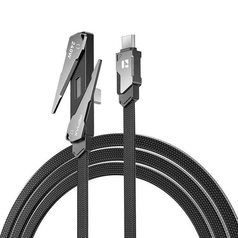 Uniqbuy For REMAX CB53 1.2m PD240W Type-C to Type-C Phone Holder Braided Fast Charging Data Cable(Black)