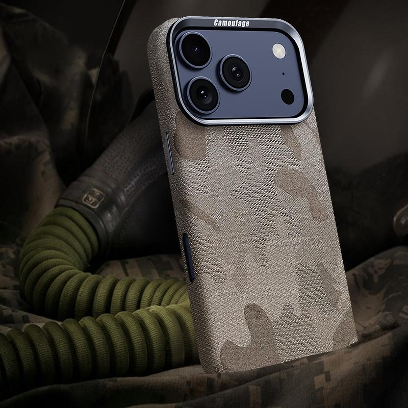 Compatible with iPhone 18 Pro & 17 Pro Camouflage Full Coverage Magnetic Shockproof Phone Case - Titanium Gray