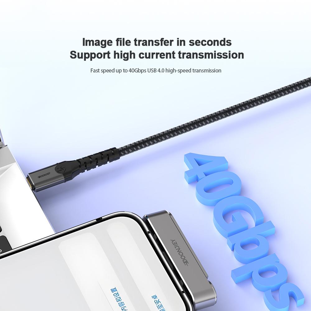  8K 40Gbps USB4 Type-C Full Function Holder Adapter(Grey)