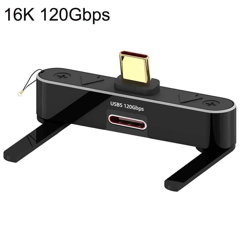Uniqbuy For 16K 120Gbps USB5 Type-C Full Function Holder Adapter(Black)