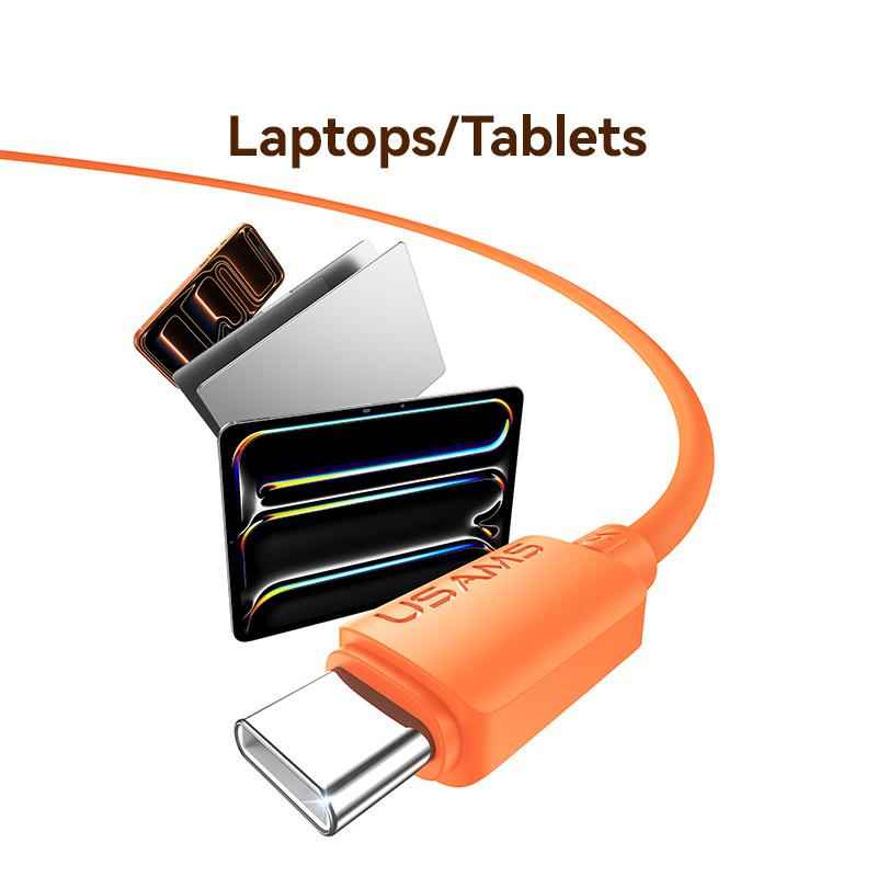 Uniqbuy For USAMS SJ787 U98 60W Type-C to Type-C Silicone Fast Charging Data Cable, Length: 1m(Black)
