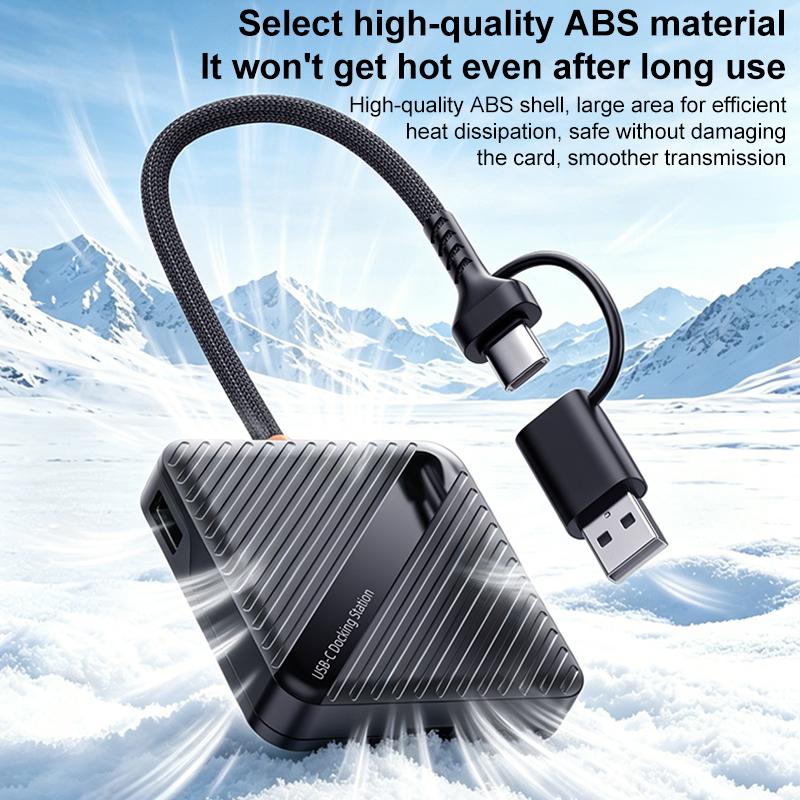 ADS-319 Multifunctional Portable Dual-Purpose Card Reader Storage Box(Black)