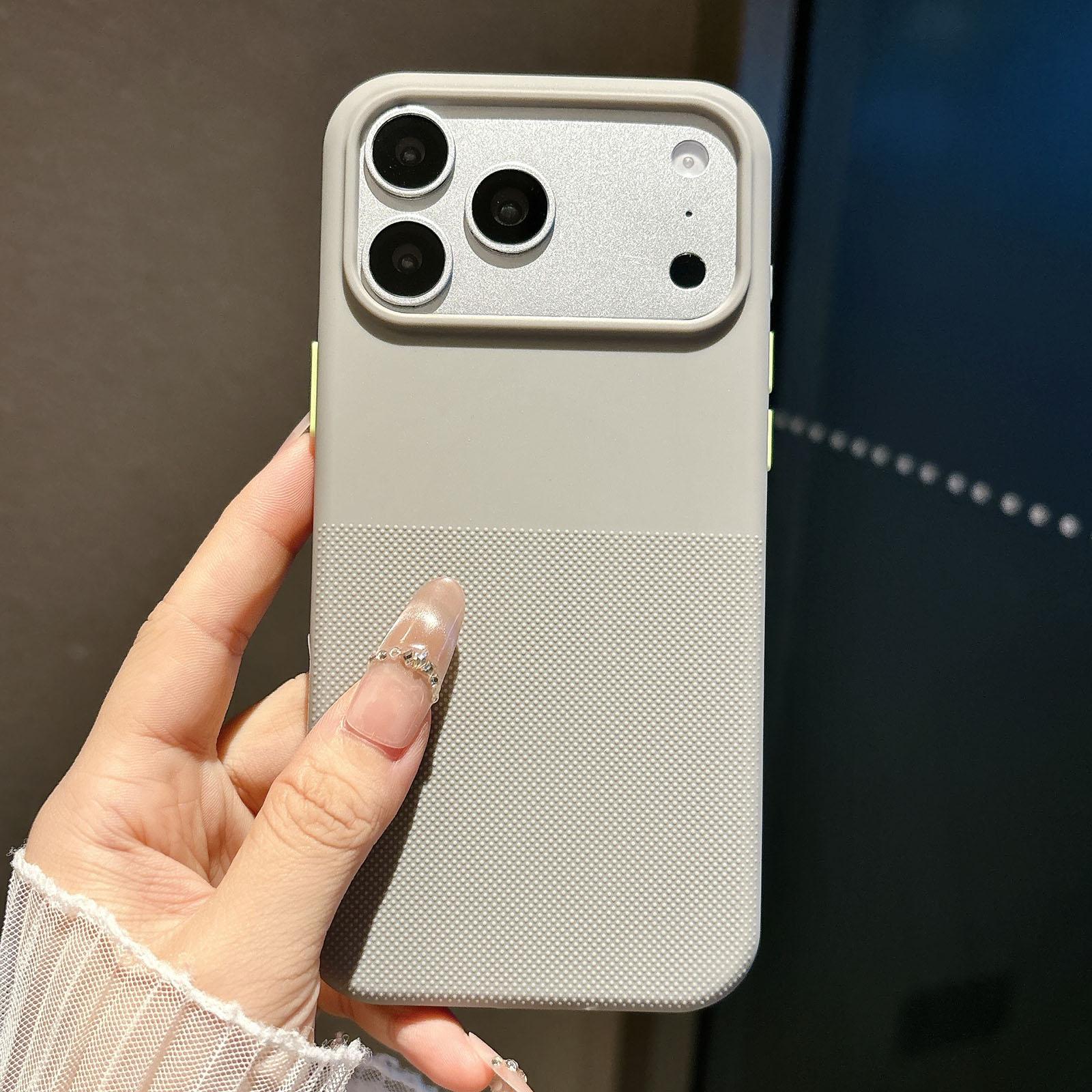 Compatible with iPhone 18 Pro & 17 Pro Polka Dot Velvet TPU Shockproof Phone Case - Grey