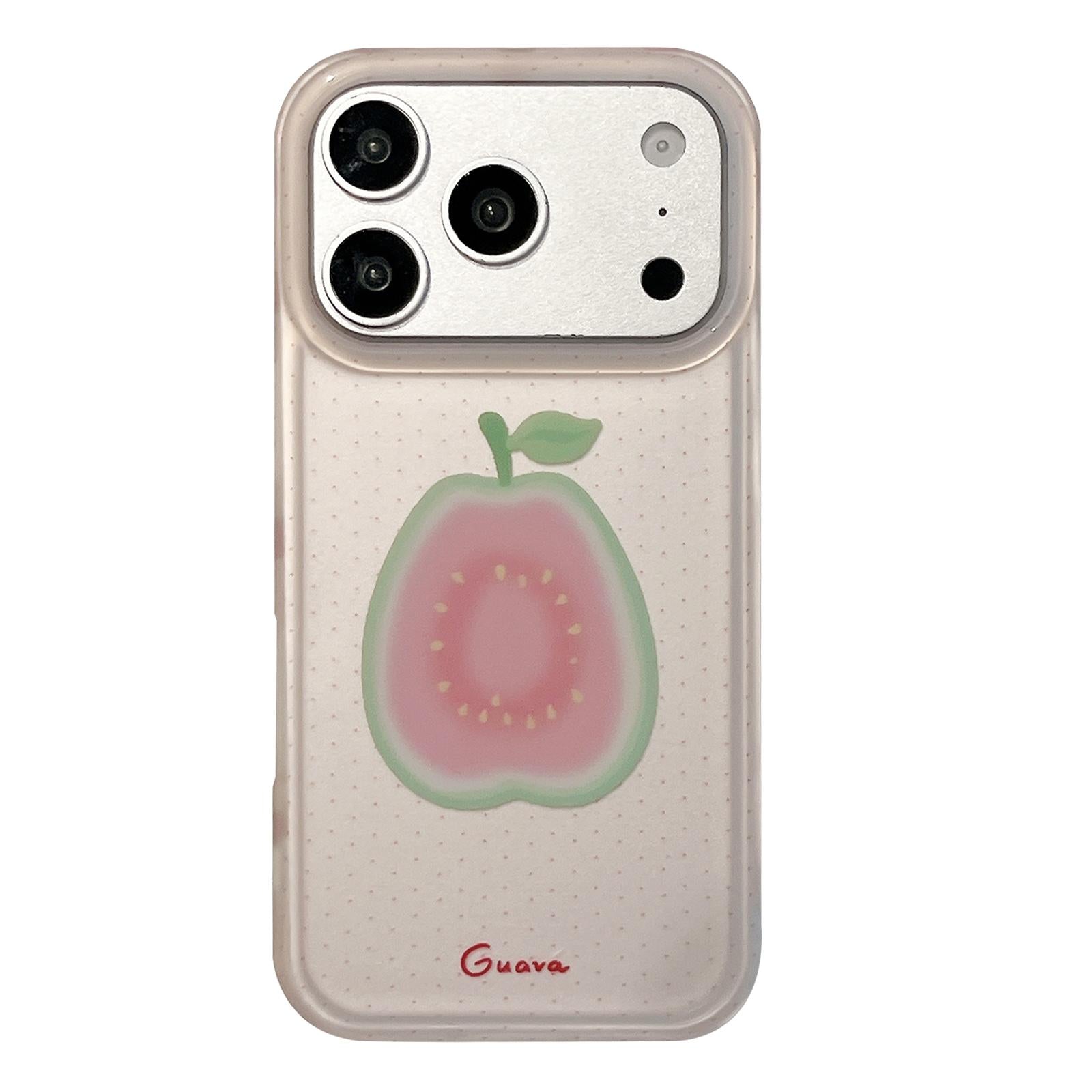 Compatible with iPhone 18 Pro & 17 Pro Frosted Black Polka Dot Full Coverage TPU Phone Case - Guava