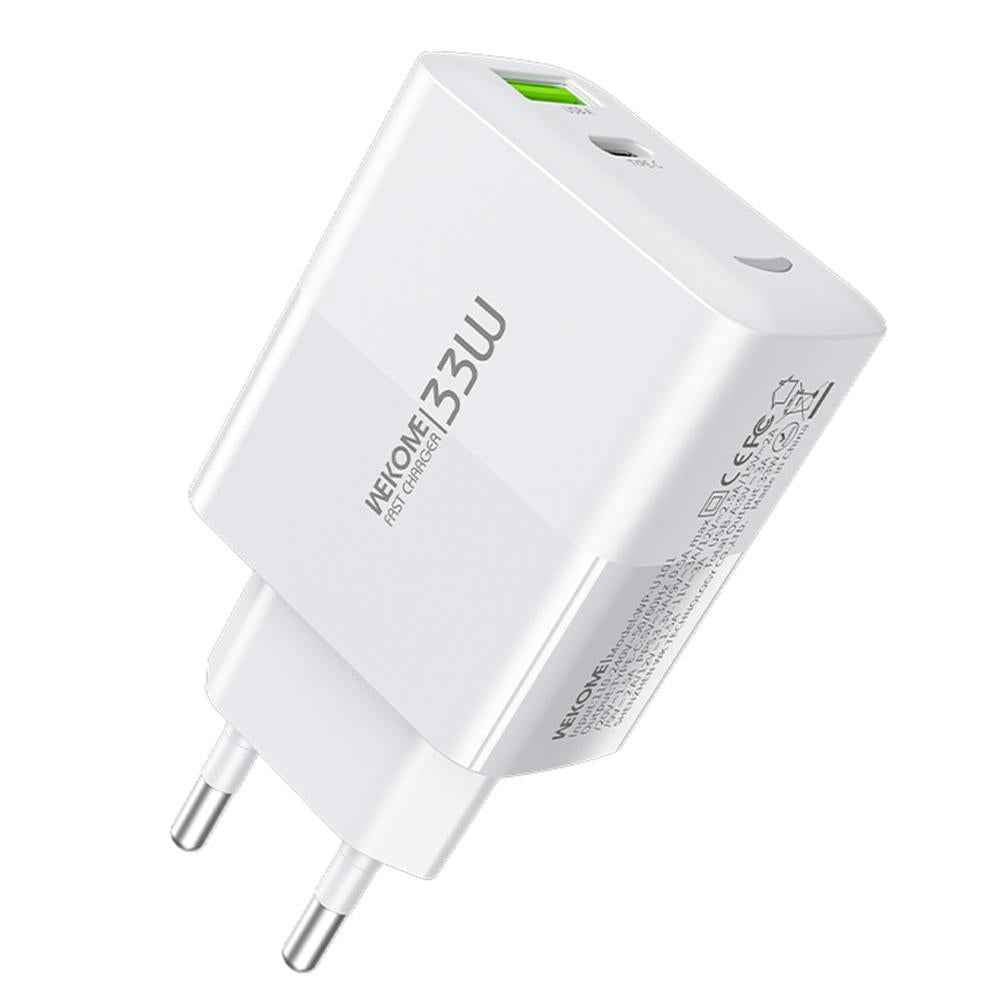 Uniqbuy For WK WP-U101 Raython Series 33W USB and Type-C Fast Charger, EU Plug(White)