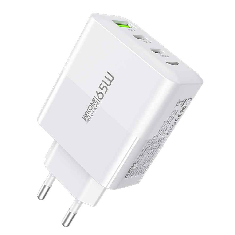 Uniqbuy For WK WP-U102 Raython Series 65W USB and Type-Cx2 Fast Charger, EU Plug(White)