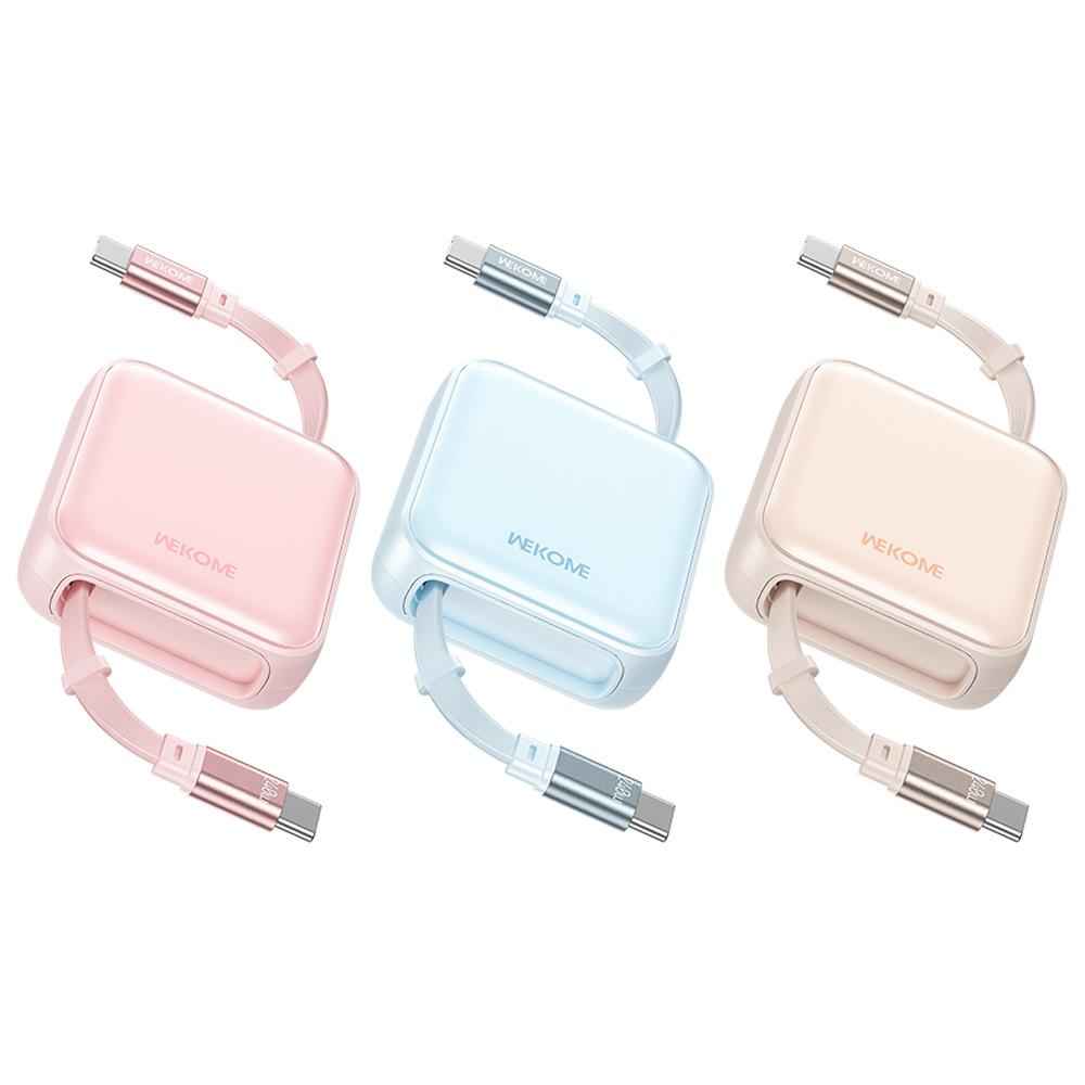 Uniqbuy For WK WDC-C22 240W Type-C to Type-C Ultra-Compact Retractable Fast Charging Data Cable, Length:1m(Beige)
