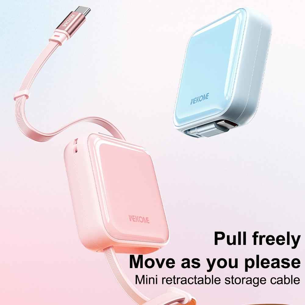 Uniqbuy For WK WDC-C22 240W Type-C to Type-C Ultra-Compact Retractable Fast Charging Data Cable, Length:1m(Beige)