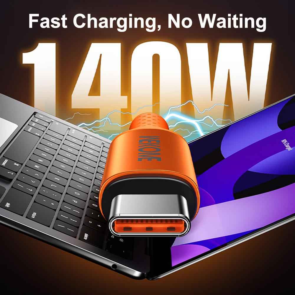 Uniqbuy For WK WDC-C23 Ladon Type-C to Type-C 140W All-Protocol Super Fast Charging Cable, Length:1.2m(Grey)