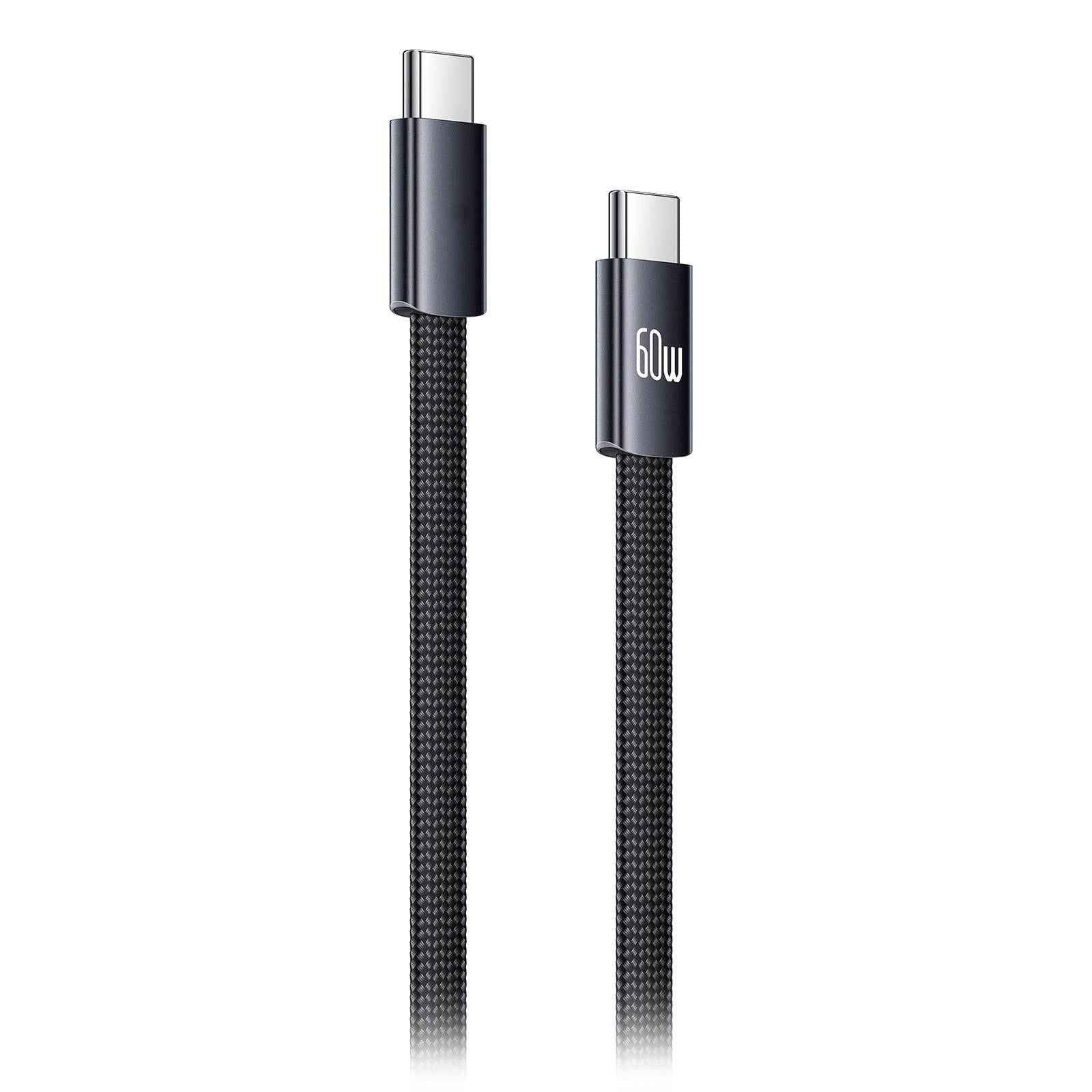 Uniqbuy For Yesido CA206 60W Type-C to Type-C Super Fast Charging Braided Data Cable, Length: 1.2m(Black)