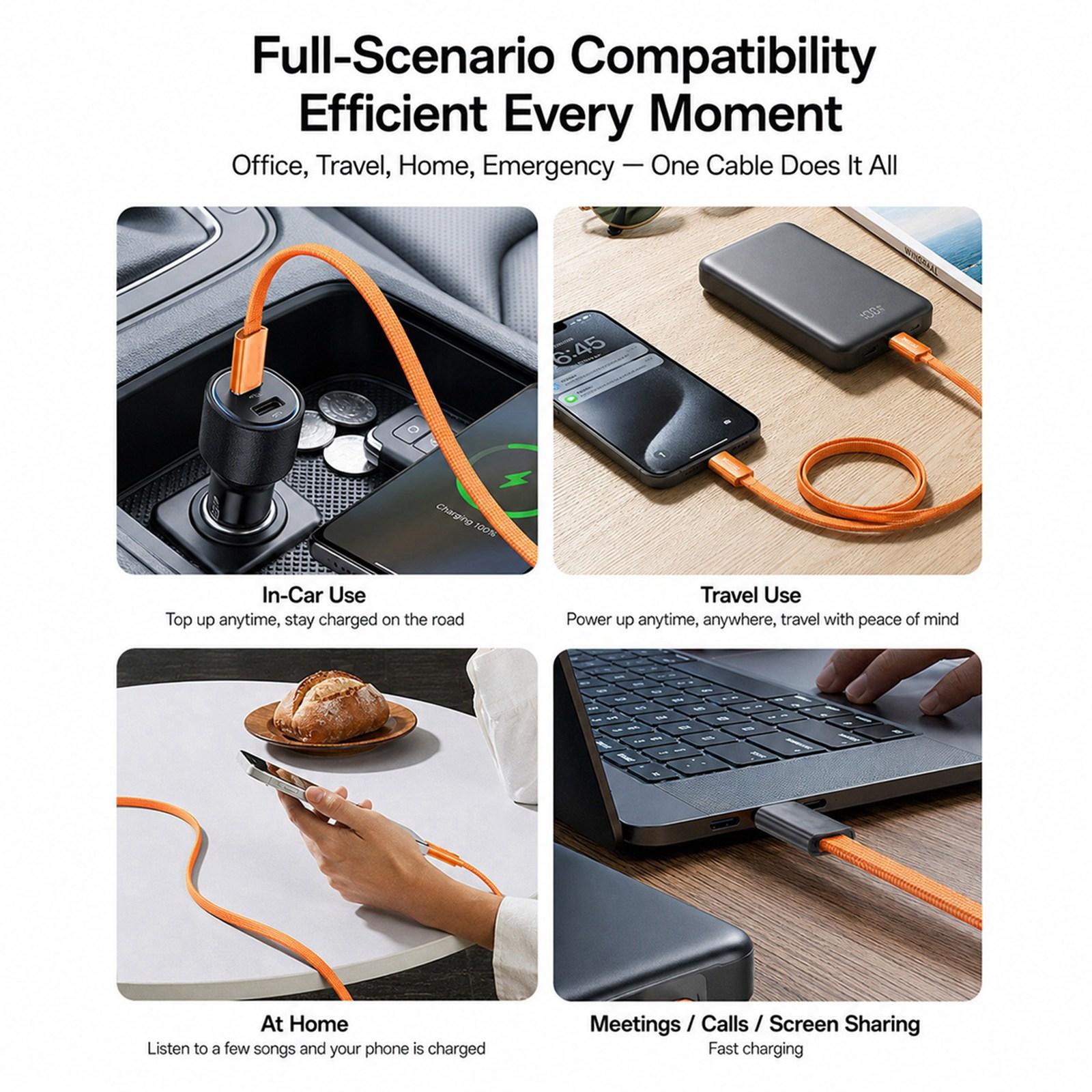 Yesido CA206 60W Type-C to Type-C Super Fast Charging Braided Data Cable, Length: 1.2m(Black)