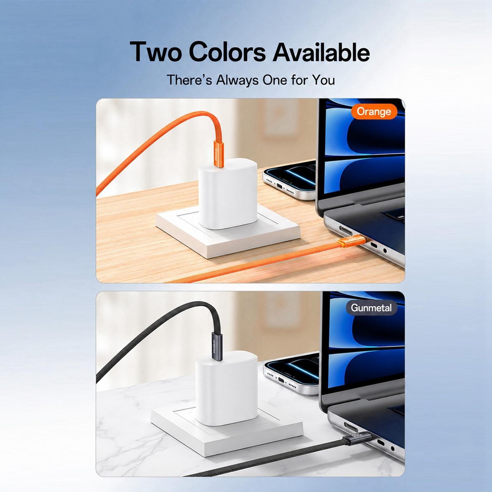 Yesido CA206 60W Type-C to Type-C Super Fast Charging Braided Data Cable, Length: 1.2m(Black)