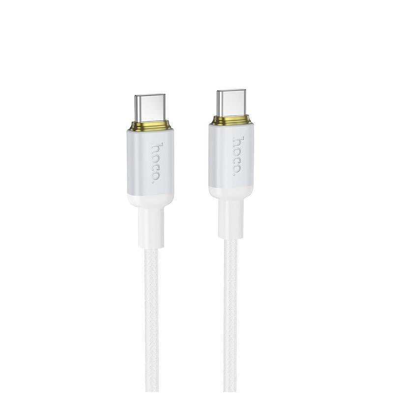 hoco X128 Type-C to Type-C Benefit 60W Charging Data Cable, Length:1m(White)
