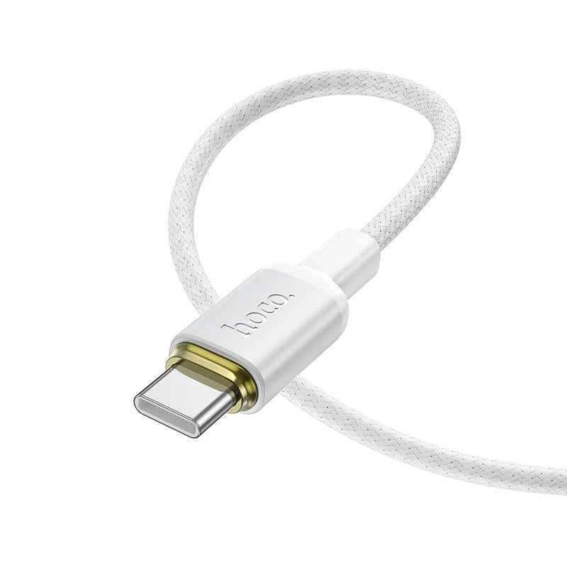 Uniqbuy For hoco X128 Type-C to Type-C Benefit 60W Charging Data Cable, Length:1m(White)
