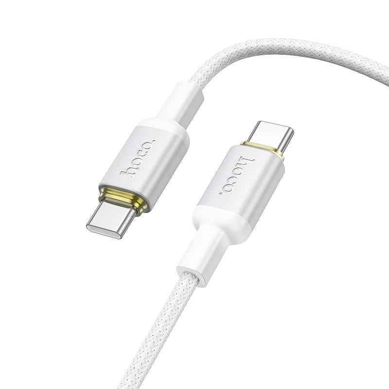Uniqbuy For hoco X128 Type-C to Type-C Benefit 60W Charging Data Cable, Length:1m(White)