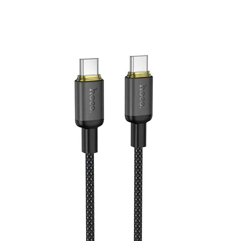 Uniqbuy For hoco X128 Type-C to Type-C Benefit 60W Charging Data Cable, Length:1m(Black)
