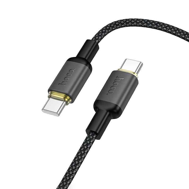 Uniqbuy For hoco X128 Type-C to Type-C Benefit 60W Charging Data Cable, Length:1m(Black)