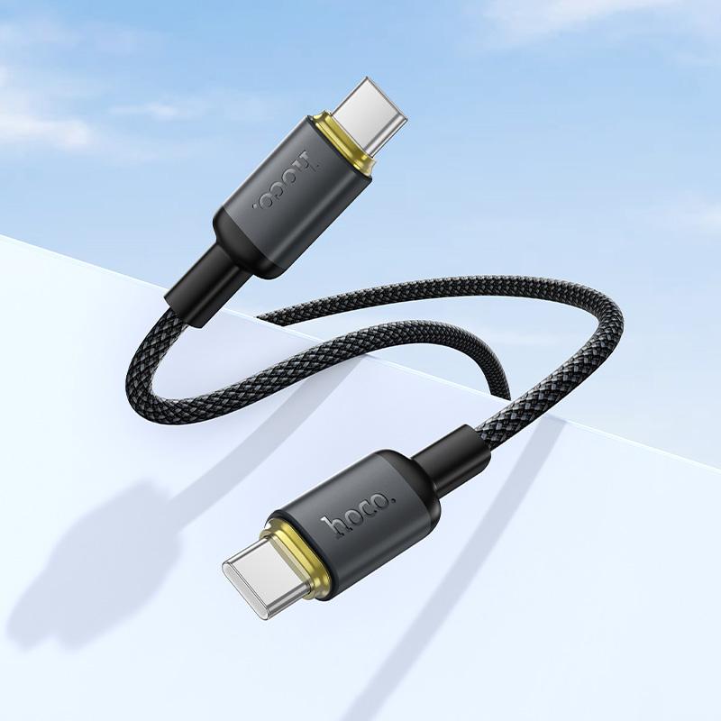 hoco X128 Type-C to Type-C Benefit 60W Charging Data Cable, Length:1m(Black)