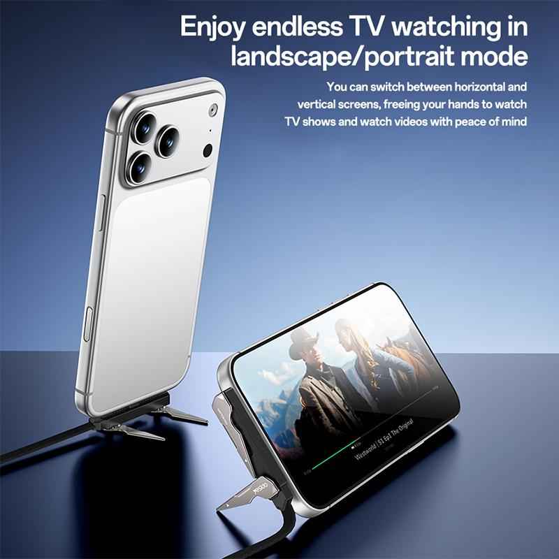 Uniqbuy For Yesido CA207 60W Type-C to Type-C Elbow Fast Charging Data Cable with Phone Holder, Length:1.2m(Gun Black)