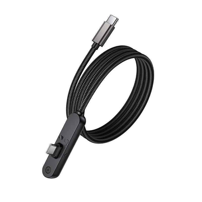 Uniqbuy For Borofone BX125 Type-C to Type-C Phone Holder 60W Elbow Fast Charging Data Cable, Length: 1m(Black)