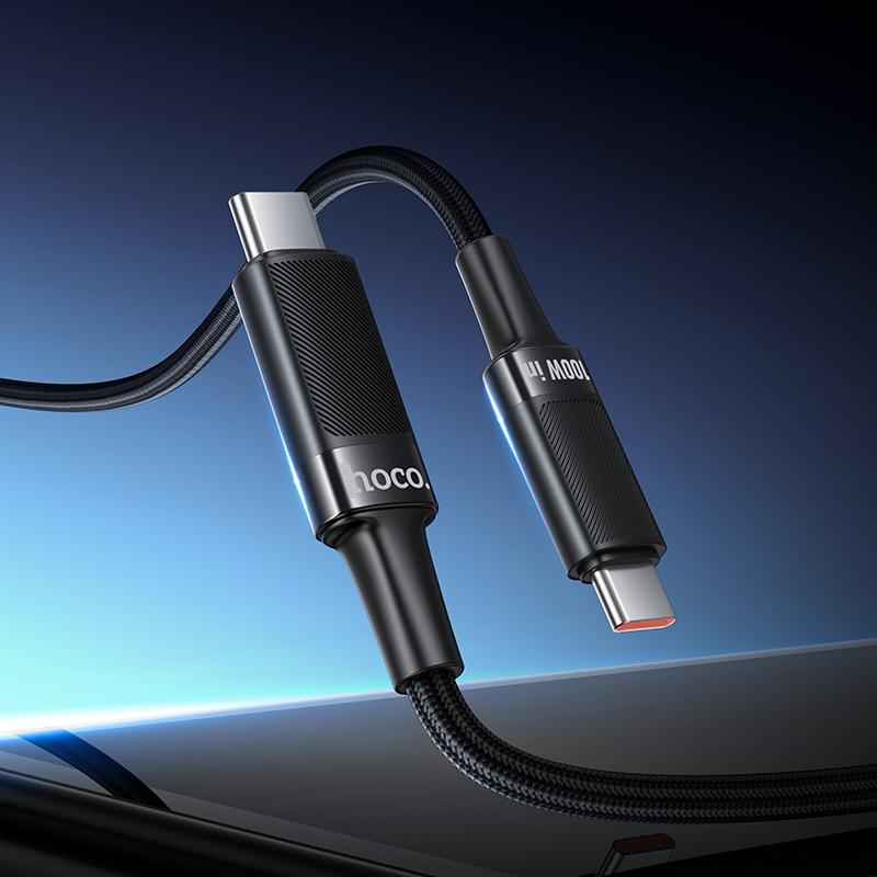 Uniqbuy For hoco U153 1.2m Extreme 100W Type-C to Type-C Multi-protocol Charging Cable(Black)
