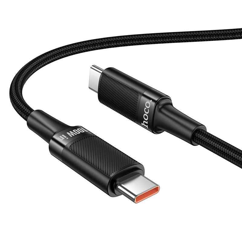 Uniqbuy For hoco U153 1.2m Extreme 100W Type-C to Type-C Multi-protocol Charging Cable(Black)