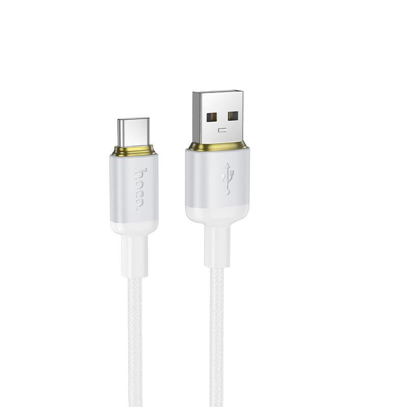 hoco X128 USB-A to Type-C Benefit Charging Data Cable, Length:1m(White)