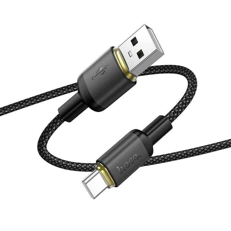 Uniqbuy For hoco X128 USB-A to Type-C Benefit Charging Data Cable, Length:1m(Black)