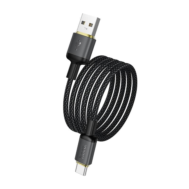 hoco X128 USB-A to Type-C Benefit Charging Data Cable, Length:1m(Black)