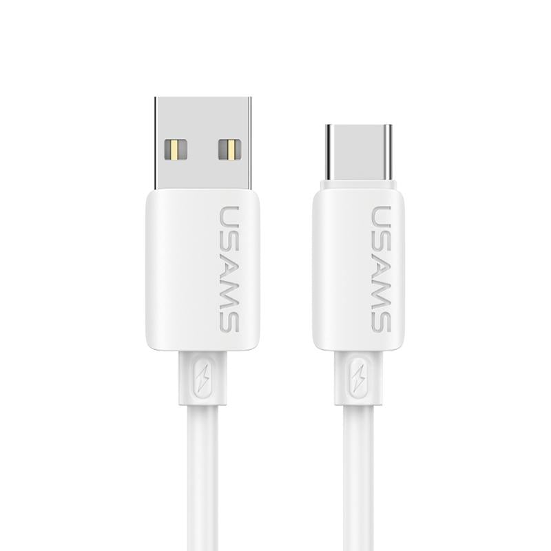 USAMS SJ786 U98 3A USB to Type-C Silicone Fast Charging Data Cable, Length: 1m(White)