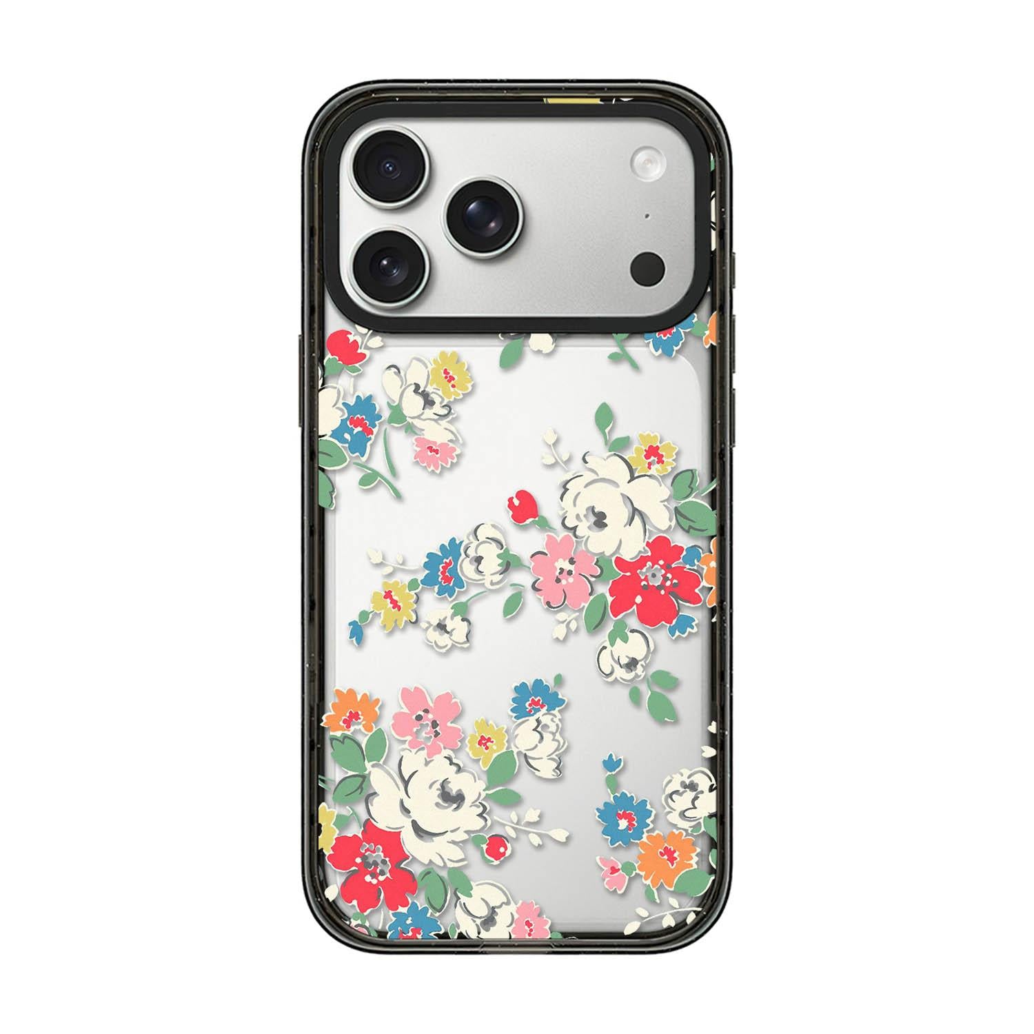 Compatible with iPhone 18 Pro & 17 Pro Country Cats Dogs Transparent Acrylic TPU Phone Case - Colorful Floral Print