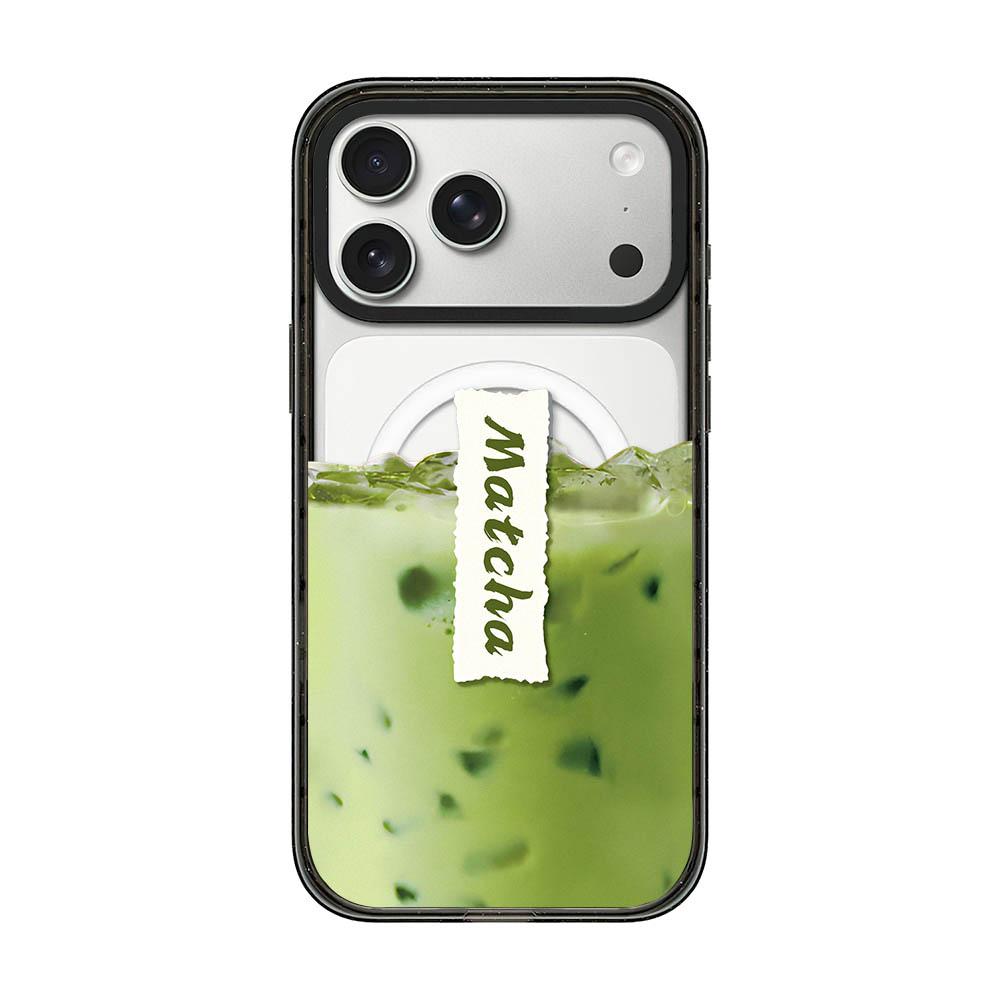 Compatible with iPhone 18 Pro & 17 Pro Matcha Latte Cake Pattern Magnetic Acrylic TPU Phone Case - Matcha Latte