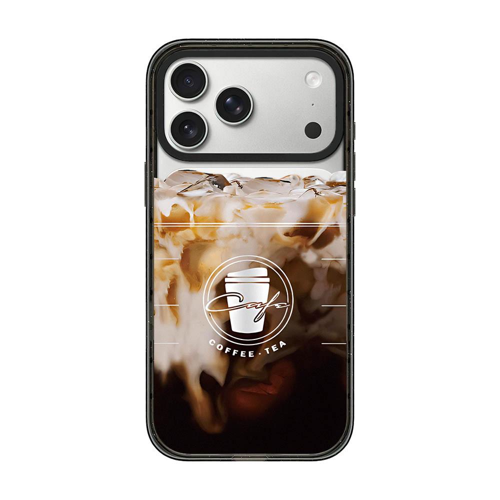 Compatible with iPhone 18 Pro & 17 Pro Matcha Latte Cake Pattern Magnetic Acrylic TPU Phone Case - Iced Americano